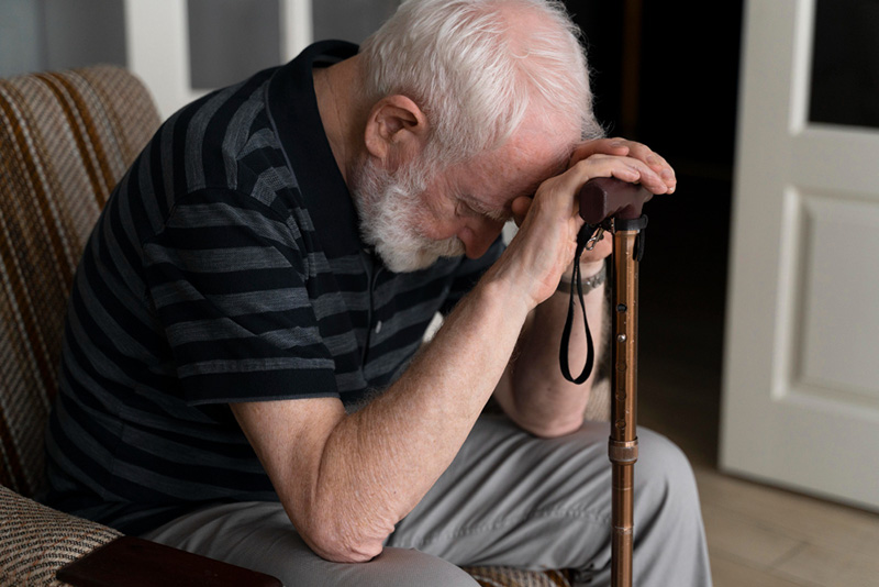 A man mourning the loss of a loved one who was lost due to wrongful death