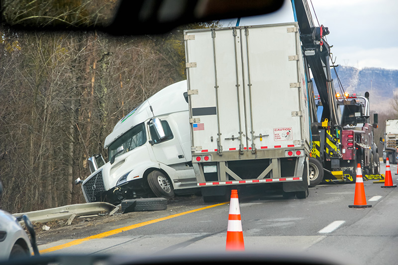 Truck accident scene in Georgia