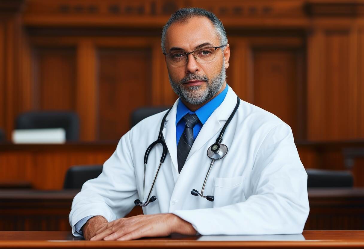 a medical doctor appearing as an expert witness in a court